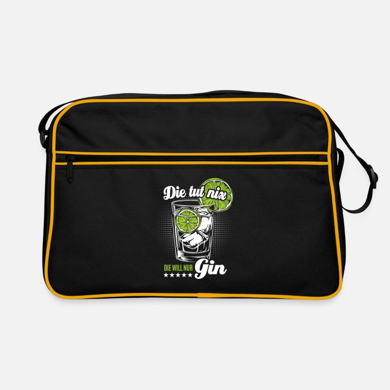 Die tut nix die will nur Gin - Spruch Retro Tasche
