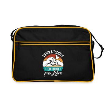 Vater und Tochter - Ein Bund fürs Leben - Retro Tasche - Schwarz/Gold - Vorne