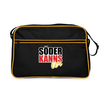 Söder kanns - Kanzler - Kanzlerkandidat - Retro Tasche - Schwarz/Gold - Vorne