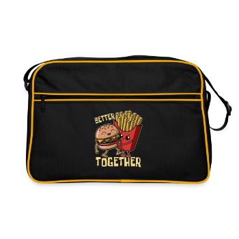 Burgers & Fries - Restauration rapide - Better Together - Sac Retro - noir/or - Devant