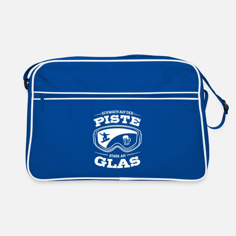 Snowboard - Schwach auf der Piste, stark am Glas Retro Tasche