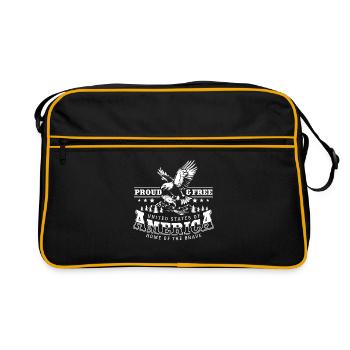 Fiers et libres - Amérique - La patrie des braves - Sac Retro - noir/or - Devant
