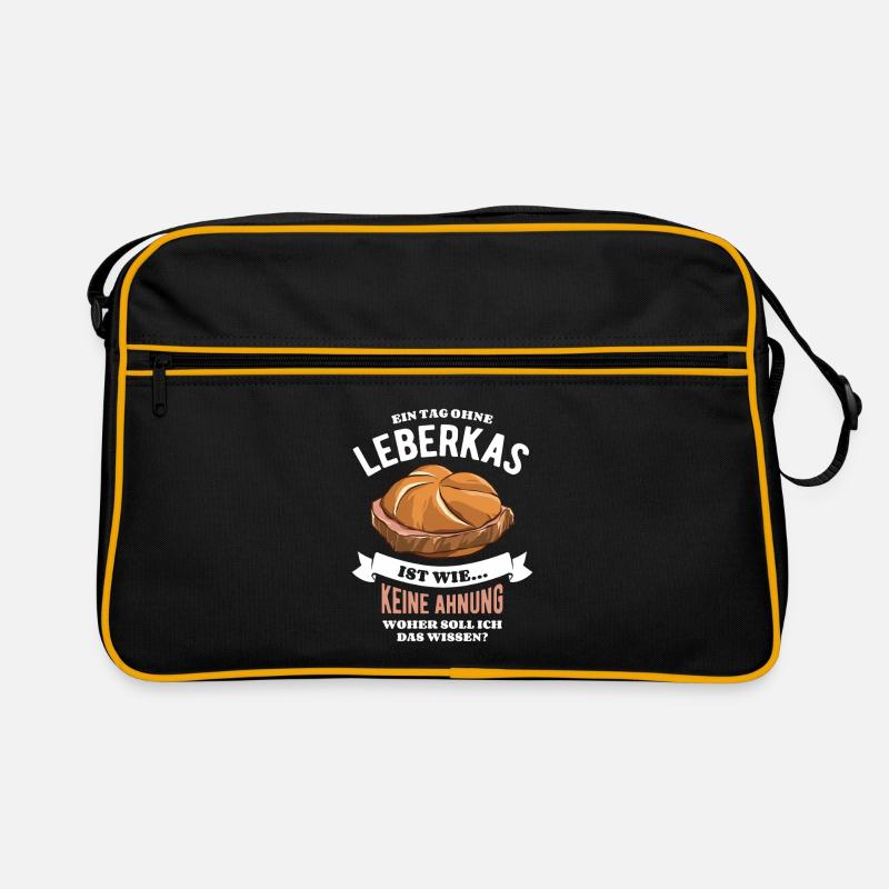 Ein Tag ohne Leberkas - unvorstellbar - Spruch - Retro Tasche - Schwarz/Gold