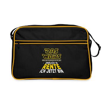 Das Wars, Rente, Endlich in Rente ich jetzt bin - Retro Tasche - Schwarz/Gold - Vorne