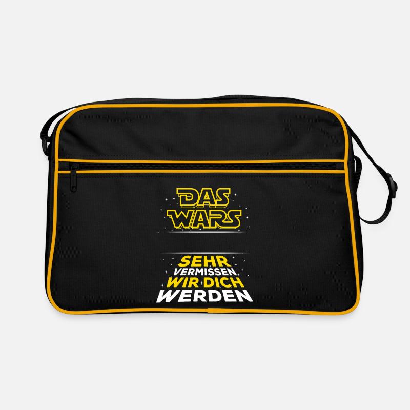 Das Wars - Verabschiedung - Mitarbeiter Name - Retro Tasche - Schwarz/Gold