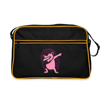 Dabbing Hérisson - Dab Dance - Cadeau - Sac Retro - noir/or - Devant