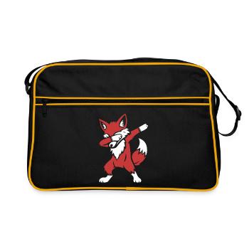 Dabbing Fox - Dab Dance - Gift - Retro Bag - black/gold - Front