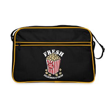 Fresh Popcorn - Crispy, Delicious - Gift - Retro Bag - black/gold - Front