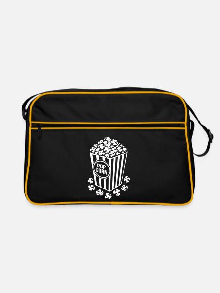 Fresh Popcorn - Crispy, Delicious - Gift - Retro Bag - black/gold - Front
