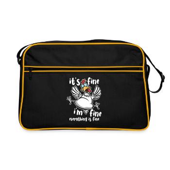 Poulet - C’est bien, je vais bien, tout va bien - Sac Retro - noir/or - Devant