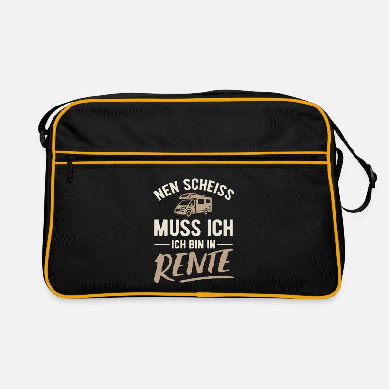 Nen Scheiss muss ich, ich bin in Rente - Camper - Retro Tasche - Schwarz/Gold