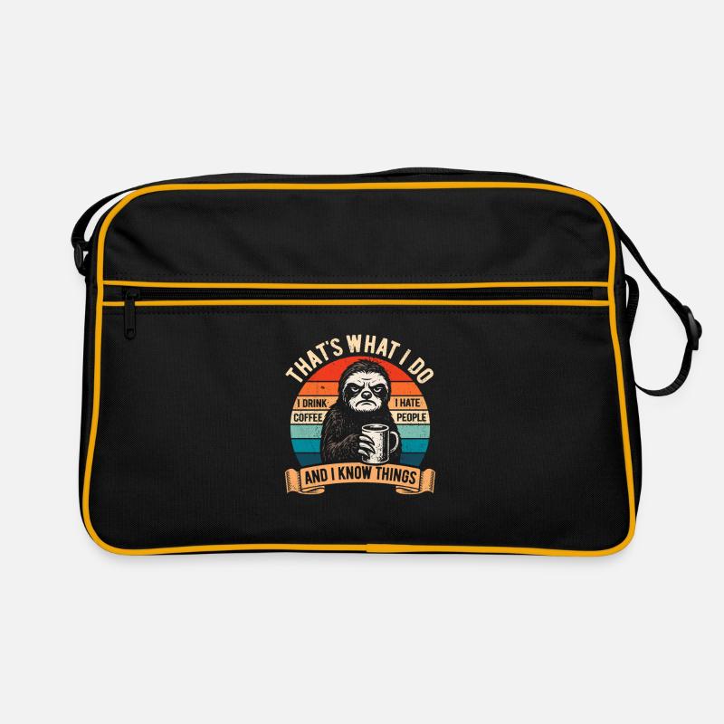 I drink coffee, I hate people and I know things Retro Tasche
