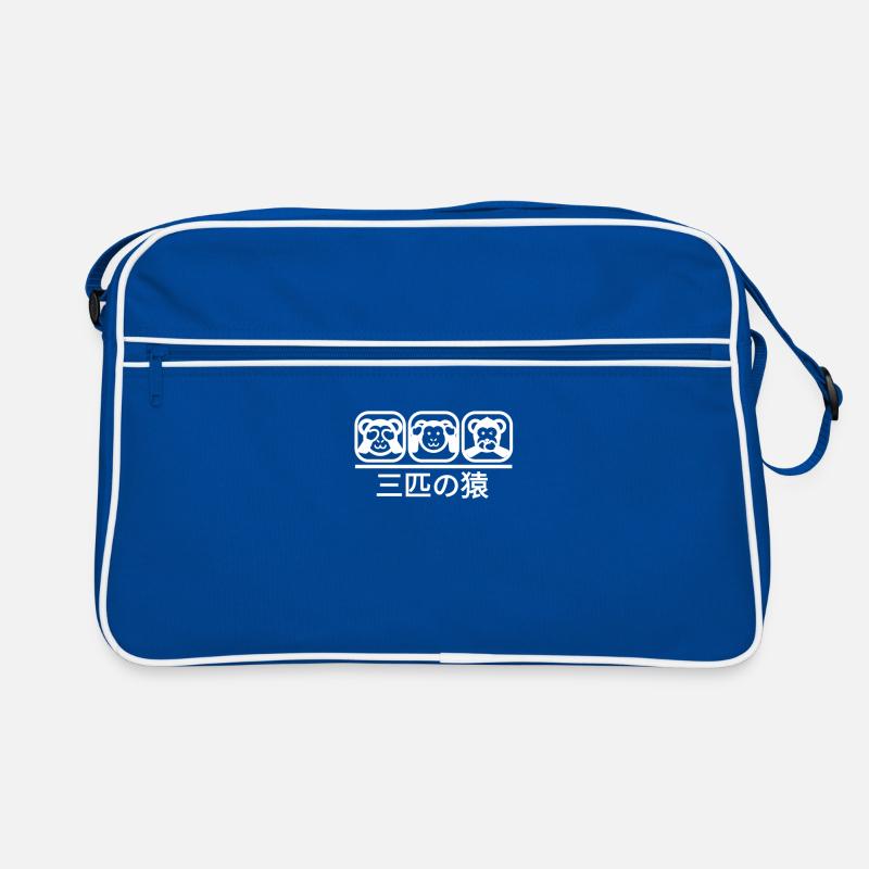 Three Monkeys White Retro Bag