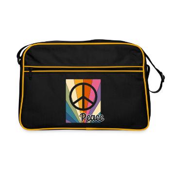 Paix Paix Liberté Pas de guerre Signe de paix - Sac Retro - noir/or - Devant