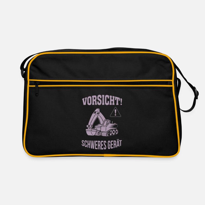Bagger Baggerfahrer Baugeräteführer Schweres Gerät Retro Tasche