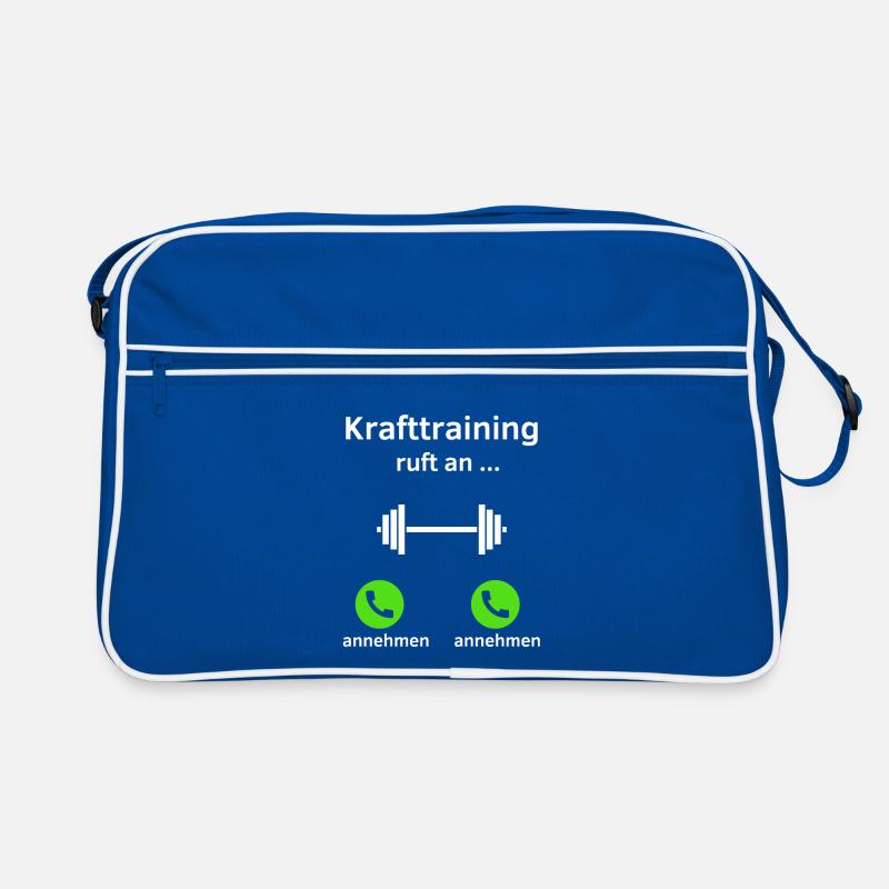Krafttraining ruft an - annehmen oder annehmen? Retro Tasche