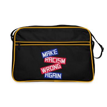 make racism wrong again - Retro Tasche - Schwarz/Gold - Vorne