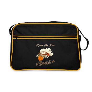 Je Peux pas j'ai Basket - Drôle Joueur BasketBall - Sac Retro - noir/or - Devant
