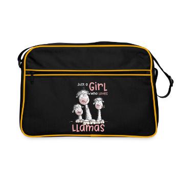 Just A Girl Who Loves Llamas Spruch - Retro Bag - black/gold - Front