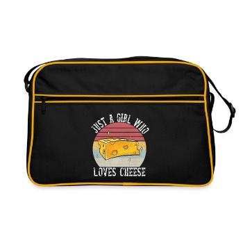 Juste une fille qui aime Cheese Shirt Cheese Lover - Sac Retro - noir/or - Devant