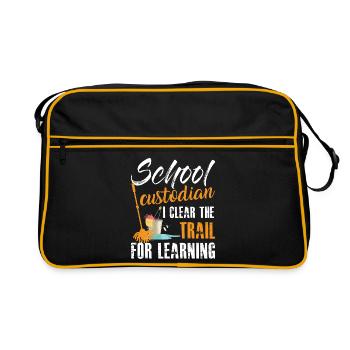 School Custodian Quote Education Custodial - Retro Bag - black/gold - Front