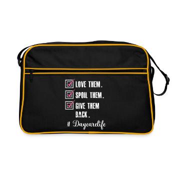 Fournisseur de services de garde Love Enseignante en garderie - Sac Retro - noir/or - Devant