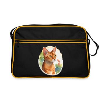 Chat abyssin - Sac Retro - noir/or - Devant