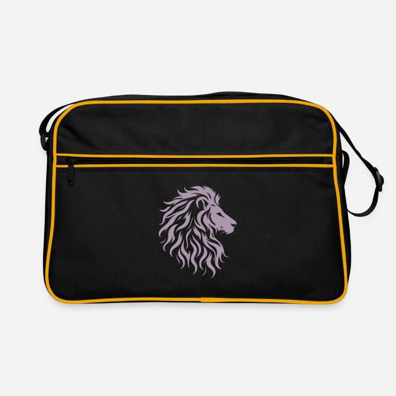Majestic lion head silhouette Retro Bag
