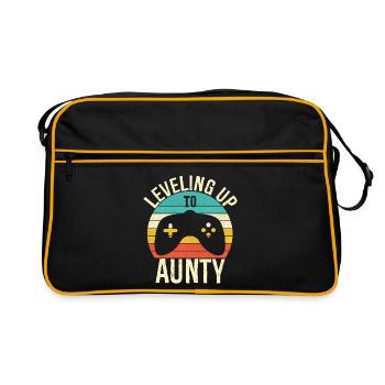 Leveling up to aunty - Retro Bag - black/gold - Front