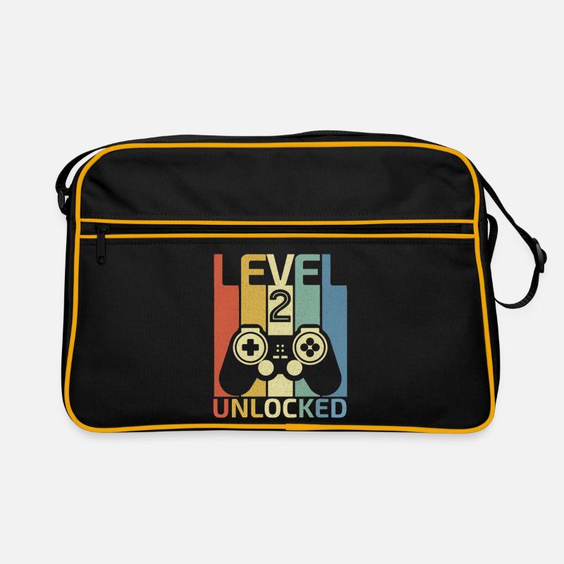 Level 2 Freigeschaltetes Hemd Videospieler 2. Geburtstag Retro Tasche