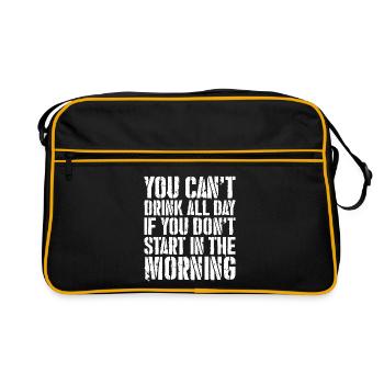 Vous ne pouvez pas boire toute la journée si vous ne commencez pas - Sac Retro - noir/or - Devant