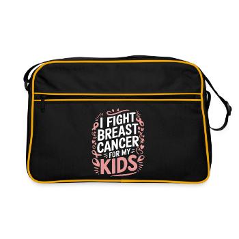 Breast cancer defeated - Malignant tumor - Retro Bag - black/gold - Front