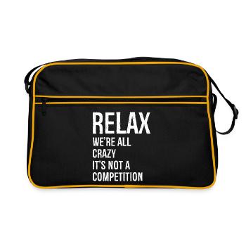 relax we re all crazy funny - Sac Retro - noir/or - Devant