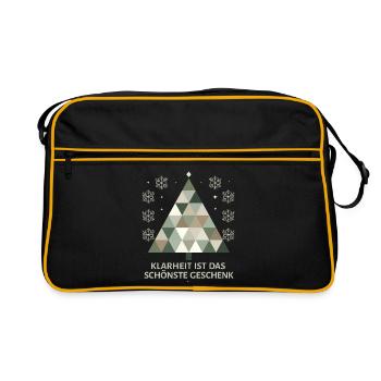 Minimalist Christmas tree: Simple elegance - Retro Bag - black/gold - Front