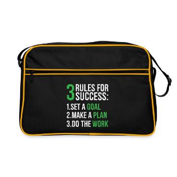 3 rules for success - Retro Tasche - Schwarz/Gold - Vorne