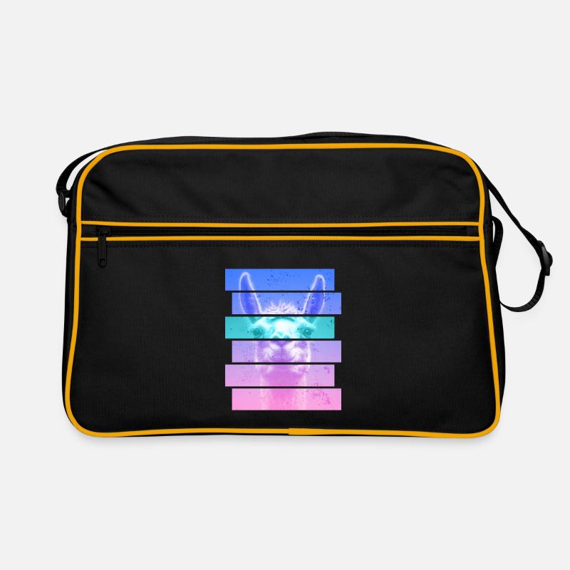 Alpaka - Retro Tasche - Schwarz/Gold