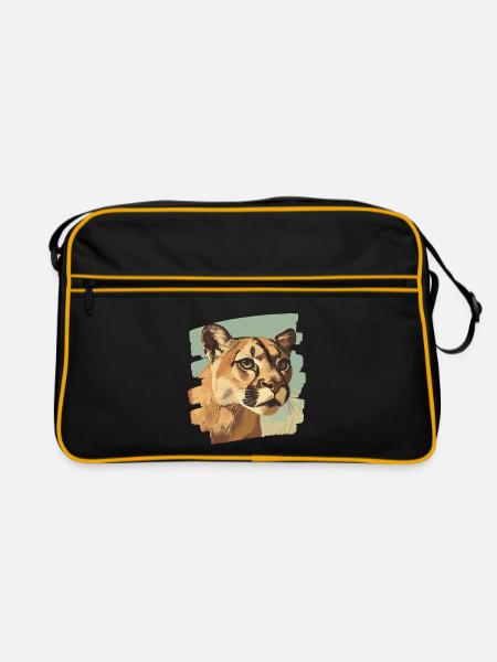 Lion de montagne Rétro - Sac Retro - noir/or - Devant