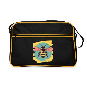 Biene - Retro Tasche - Schwarz/Gold - Vorne