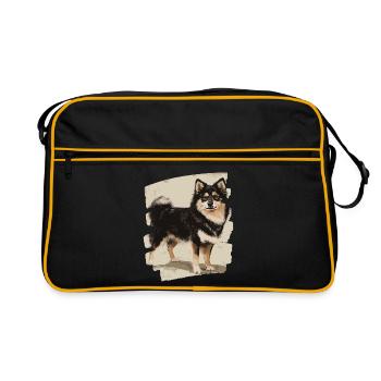 Finnish Lapphund - Retro Bag - black/gold - Front