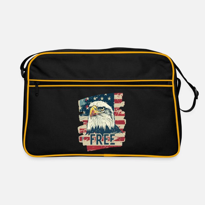American flag with eagle Retro Bag