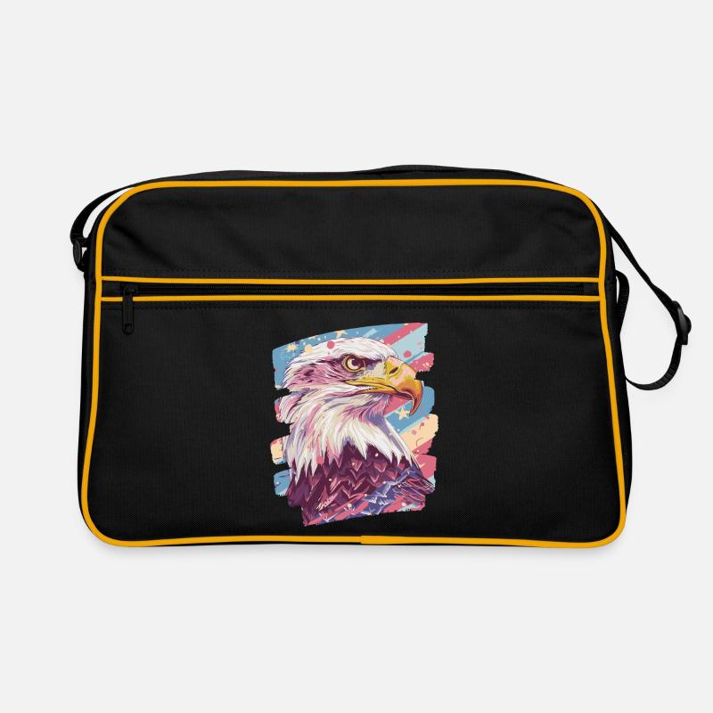 American flag with eagle Retro Bag