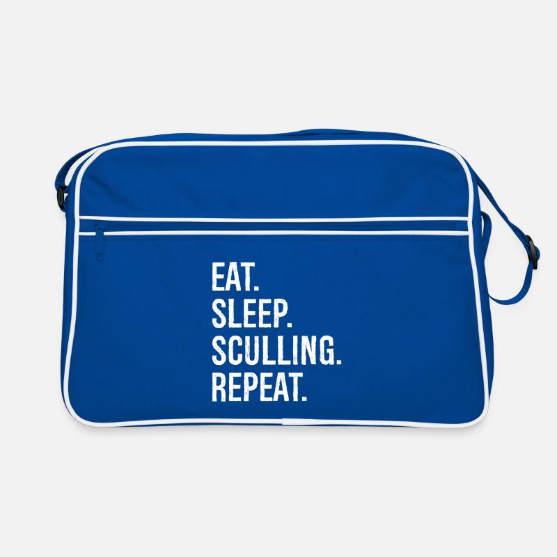 eat sleep sculling repeat Retro Tasche