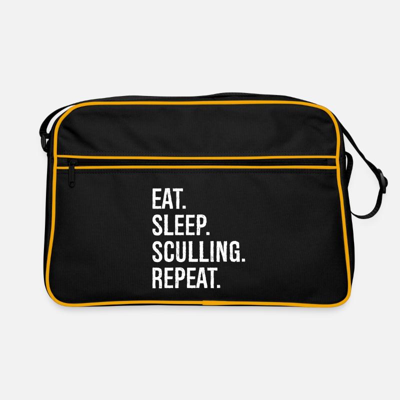 eat sleep sculling repeat Retro Tasche