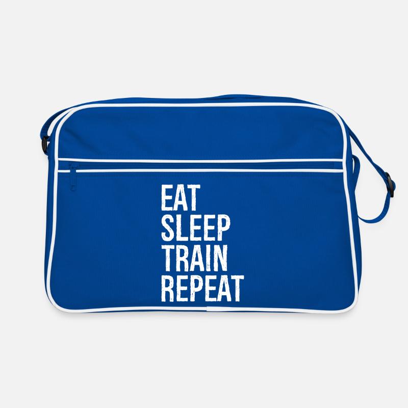 eat sleep train repeat Retro Tasche
