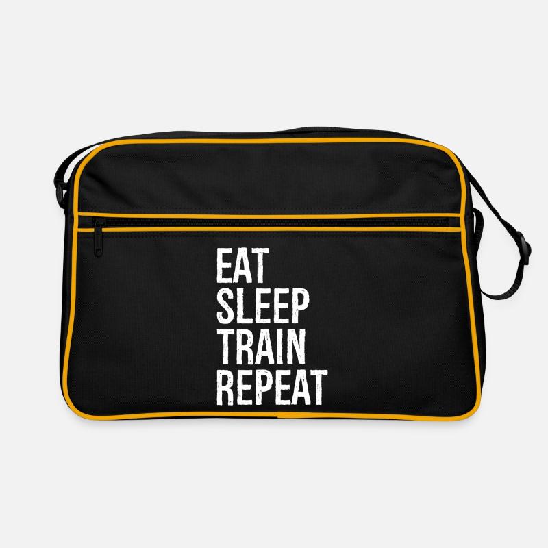 eat sleep train repeat Retro Tasche