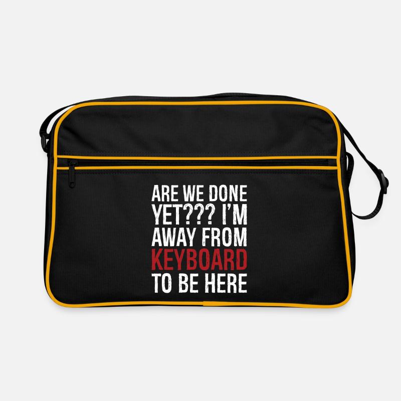 are we done yet I'm away from keyboard to be here - Retro Tasche - Schwarz/Gold