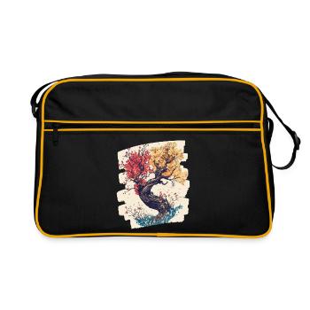 Printemps Printemps Début Fleur Fleurs - Sac Retro - noir/or - Devant