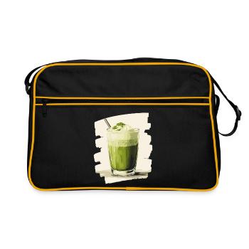 Matcha Latte Lover Thé vert - Sac Retro - noir/or - Devant