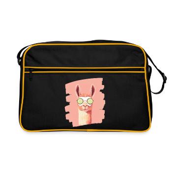 Masque de soin auto-soin Llama Alpaga Beauty - Sac Retro - noir/or - Devant