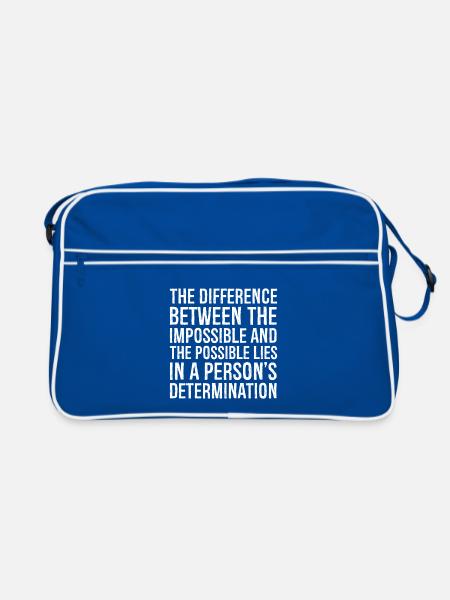 la différence entre l’impossible et le - Sac Retro - bleu/blanc - Devant